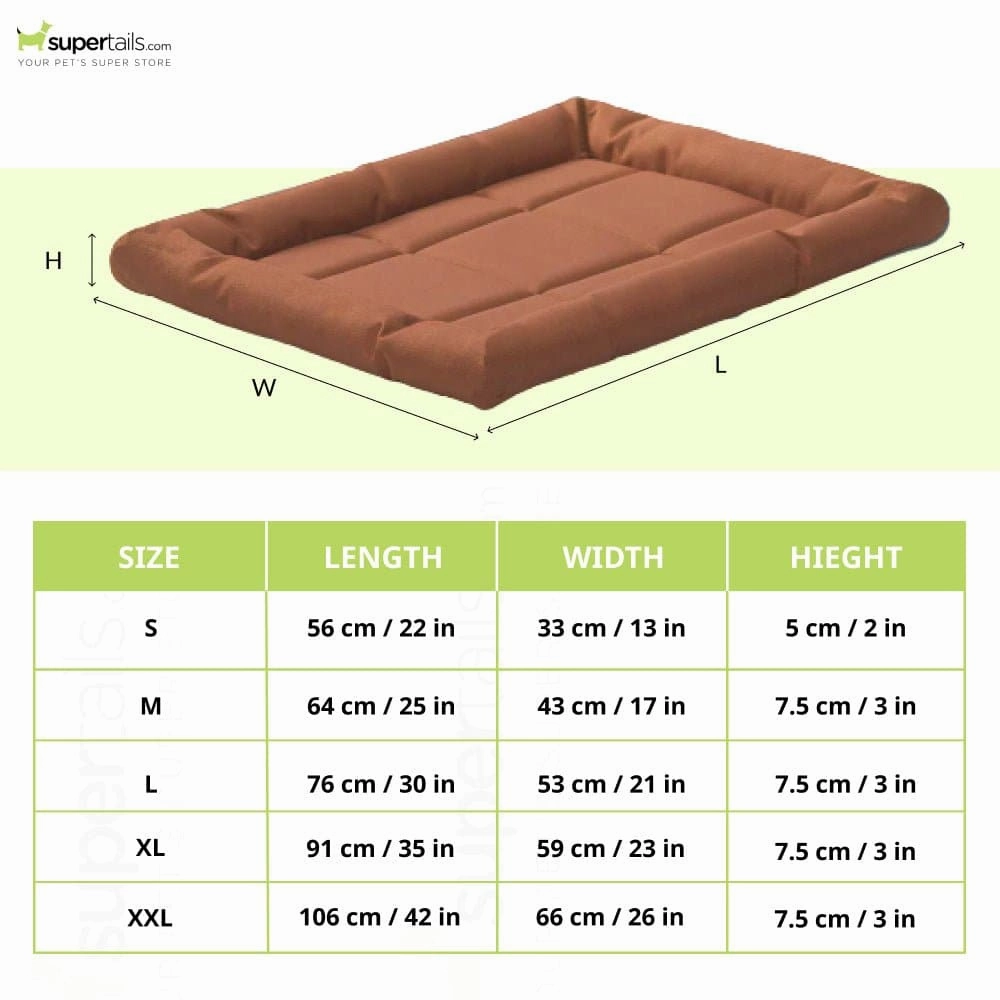Fluffy's Kozi Pet Rectangular Shaped Bed for Dogs and Cats (Brown)