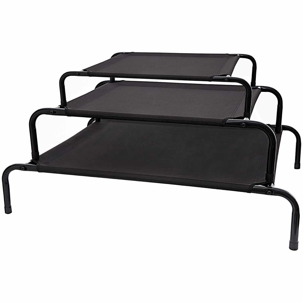 Fluffy's Pawsome Waterproof elevated Sides Camping Bed for Dogs (Grey)