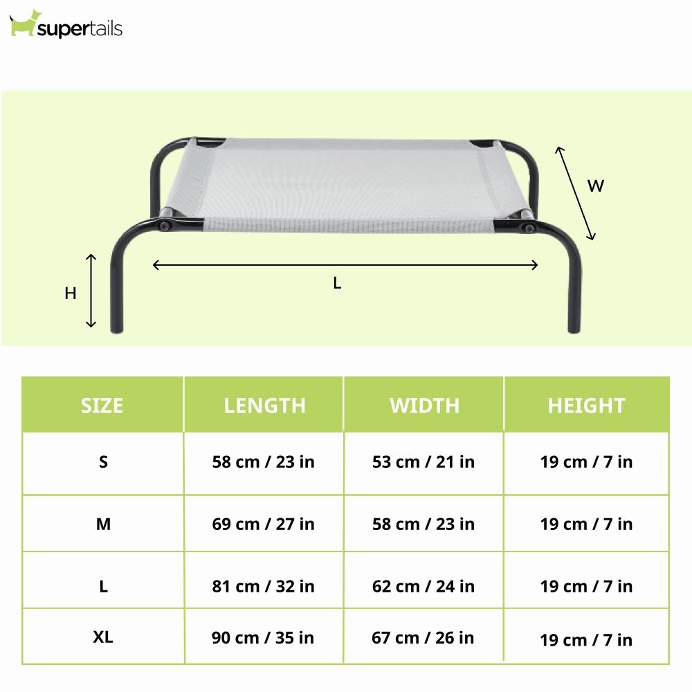 Fluffy's Pawsome Waterproof elevated Sides Camping Bed for Dogs (Grey)