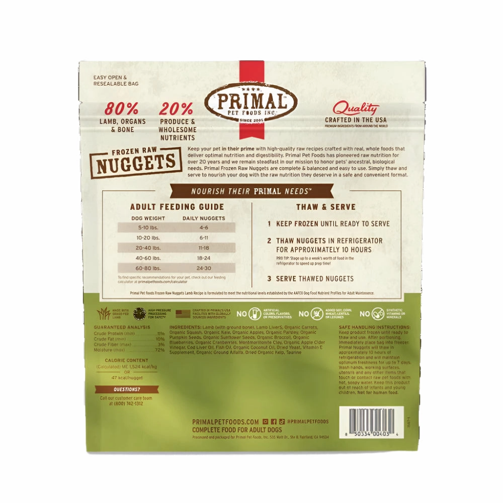 Freeze Dried Lamb Nuggets Dog Food
