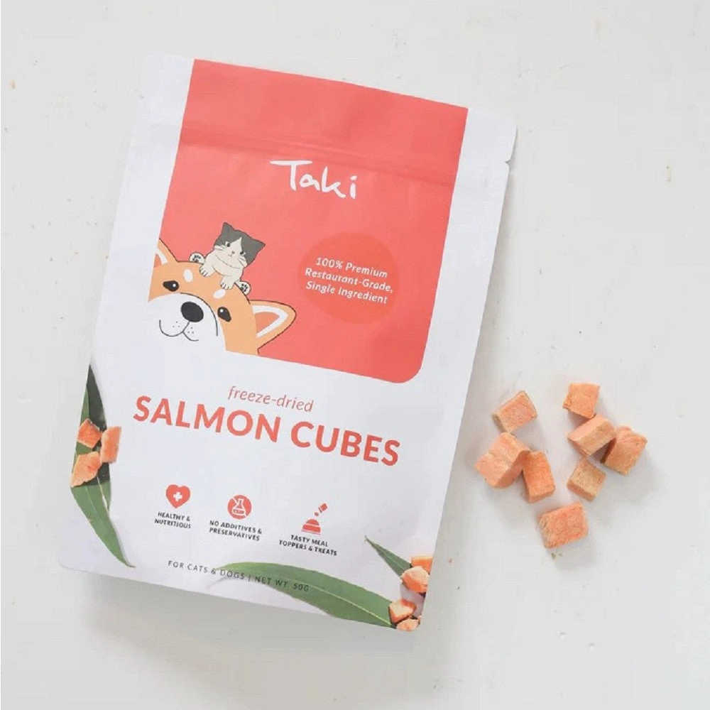 Freeze Dried Salmon Cube Treats for Dogs and Cats