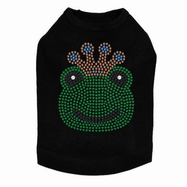 Frog With Blue Crown Rhinestone Dog Tank
