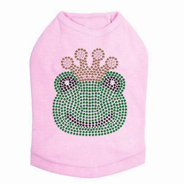 Frog With Pink Crown Rhinestone Dog Tank