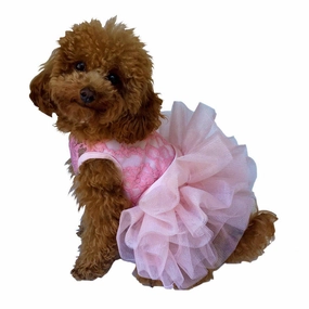 Fufu Tutu Lace Dog Dress Pink