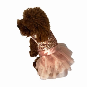 Fufu Tutu Marilyn Dog Dress Rose Gold Sequins