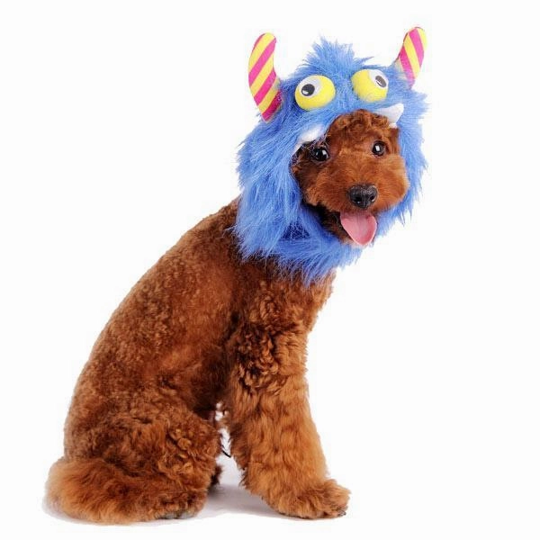 Furry Monster Dog Hat Blue