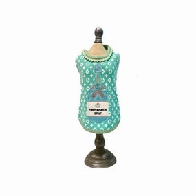 Furry Vuiton Champagne Mint Bubbles Dog Tank