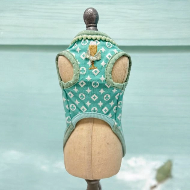 Furry Vuiton Champagne Mint Bubbles Dog Tank