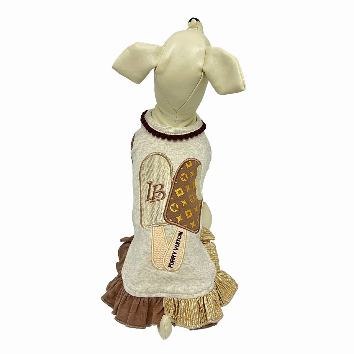 Furry Vuiton Ice Cream Dog Dress