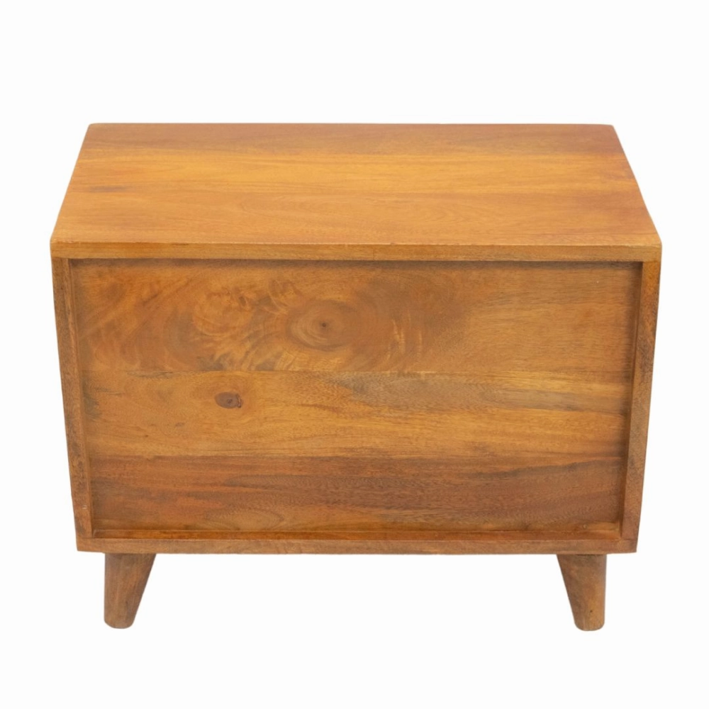 FurryLiving Telly Side Table with Cushion for Small Dogs and Cats (Honey/Red Cushion)