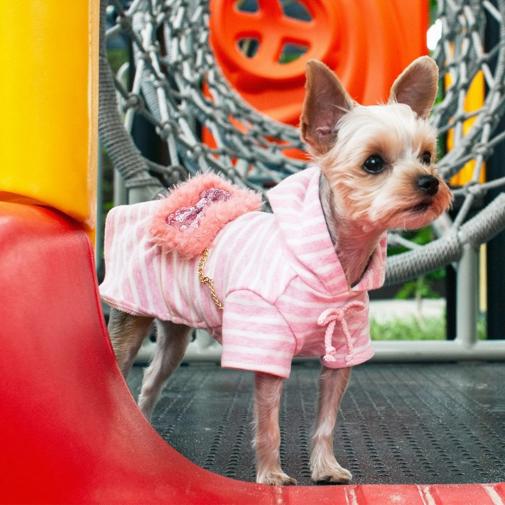 Fuzzy Purse Hooded Dog Dress