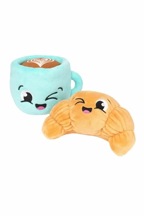 FuzzYard Croissant and Cappuccino Plush Dog Toy