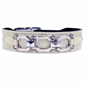 Georgia Rose Collection Dog Collar Eggshell/Nickel