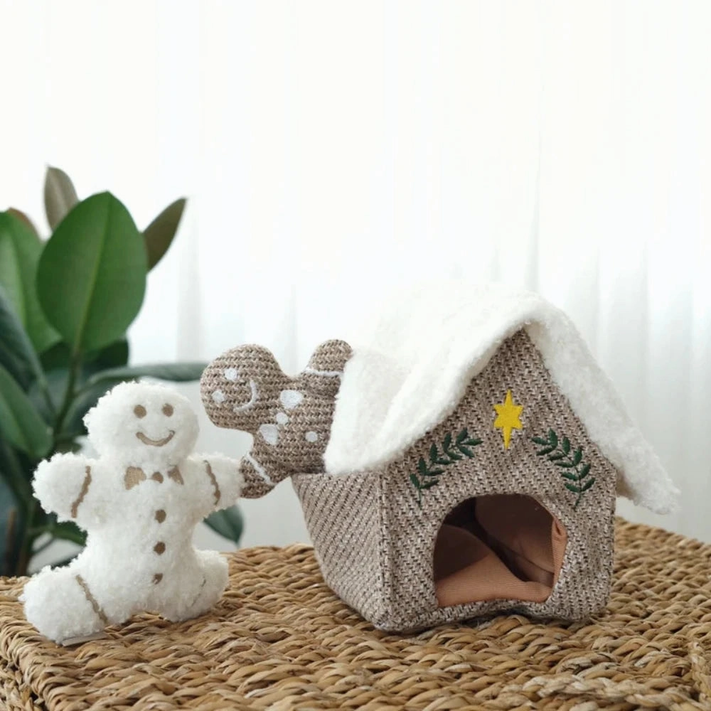 Gingerbread House Set of 3 Pcs Dog Toy