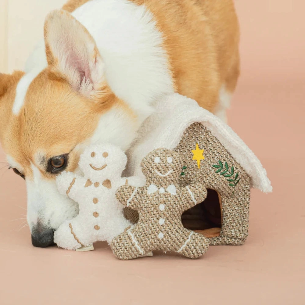 Gingerbread House Set of 3 Pcs Dog Toy