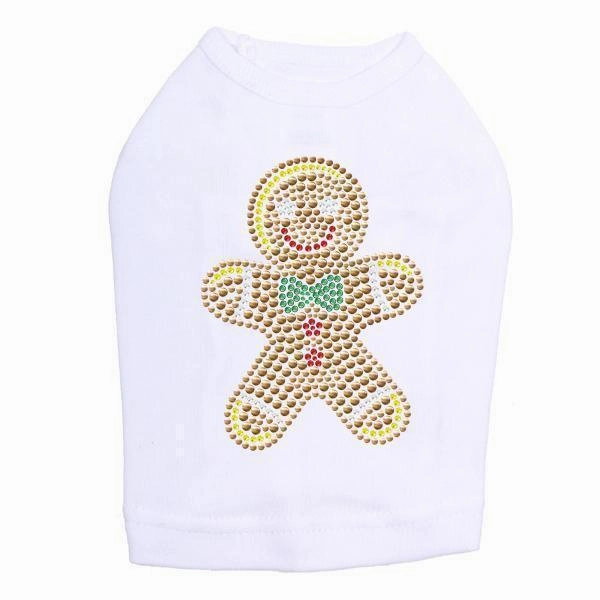 Gingerbread Man Rhinestone Dog Tank