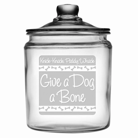 Give A Dog A Bone Glass Dog Treat Jar