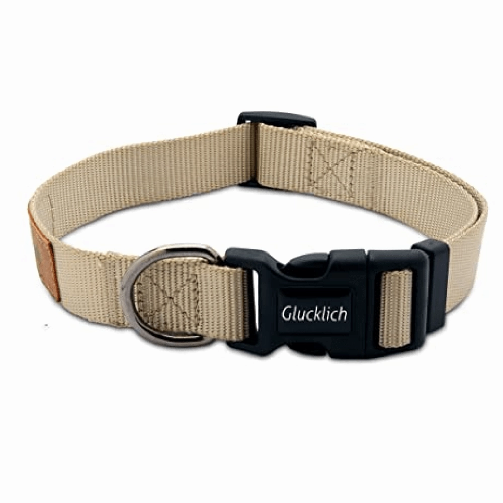 Glucklich Pet Essentials Classic Nylon Collar for Dogs (Beige)