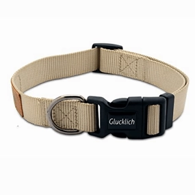 Glucklich Pet Essentials Classic Nylon Collar for Dogs (Beige)