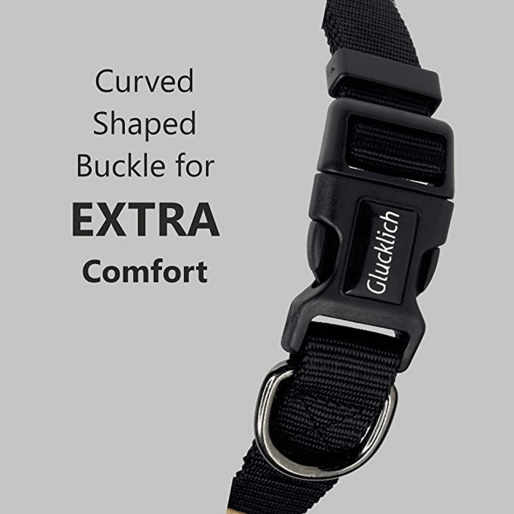 Glucklich Pet Essentials Classic Nylon Collar for Dogs (Black)