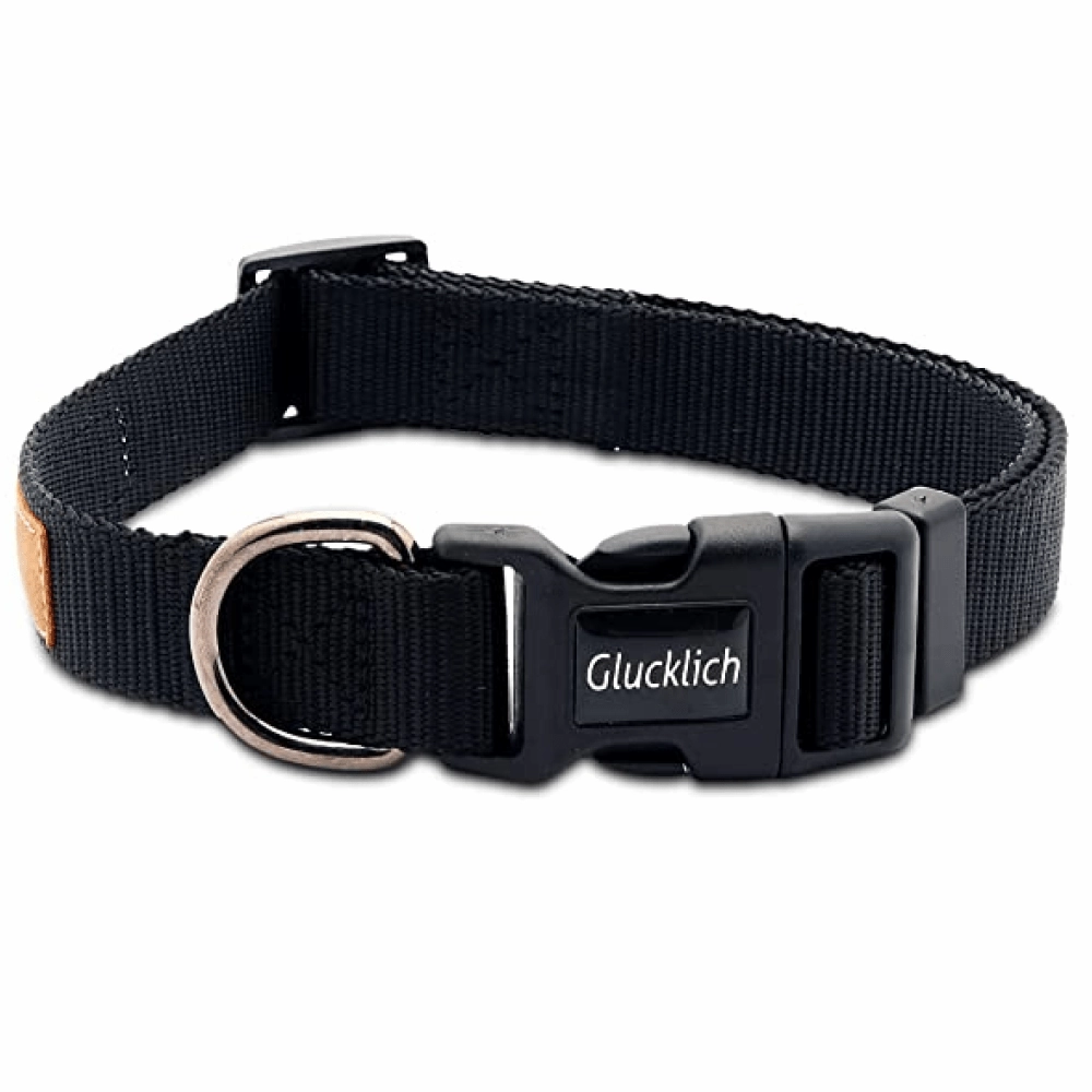 Glucklich Pet Essentials Classic Nylon Collar for Dogs (Black)