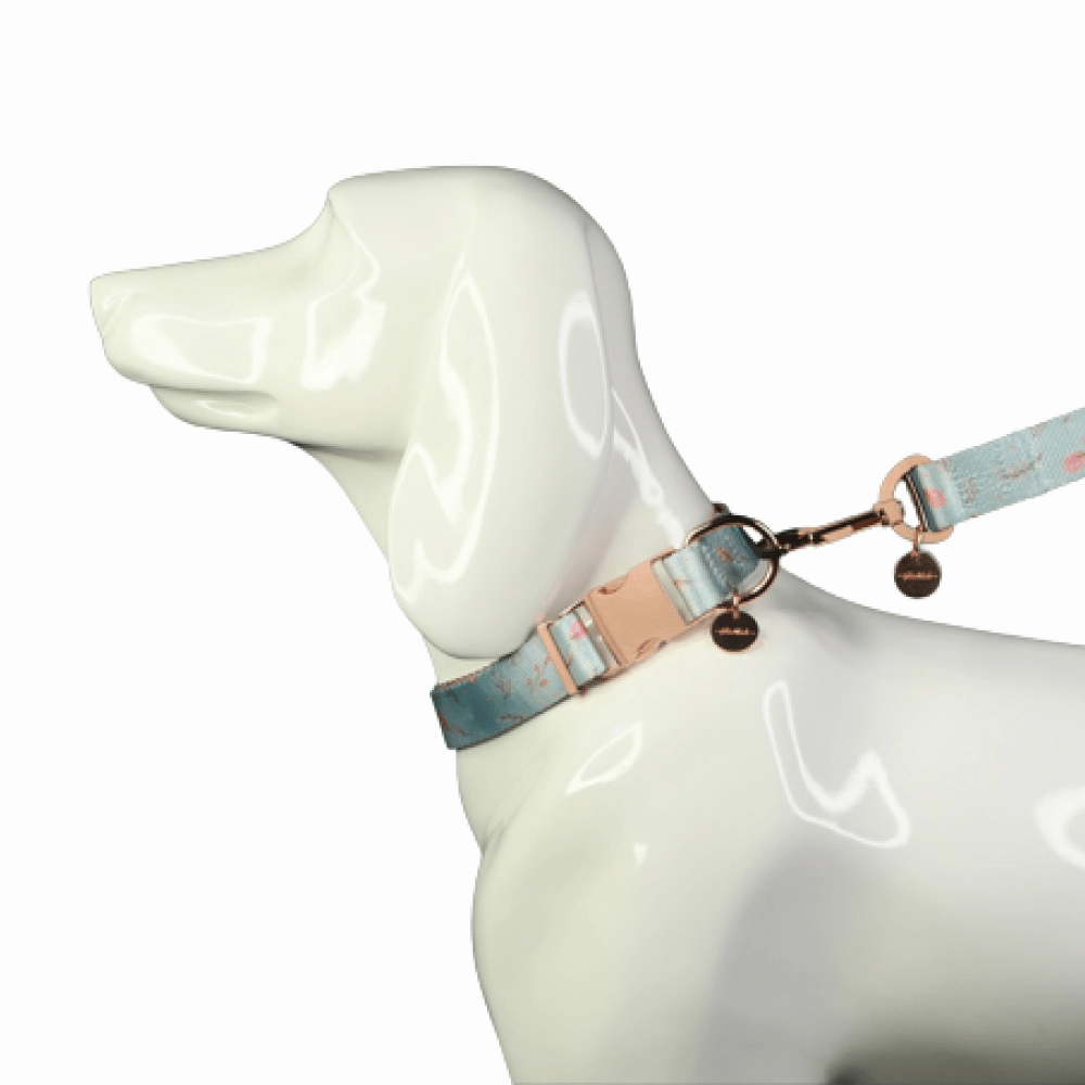 Glucklich Printed Polyester Adjustable Pet Collar for Dogs (Floral Mist)
