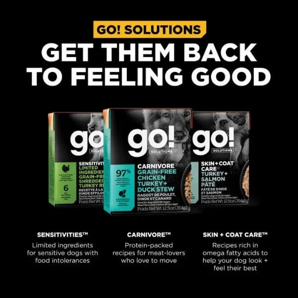 Go! Solutions Carnivore Grain Free Chicken, Turkey & Duck Stew Wet Dog Food, 12.5oz
