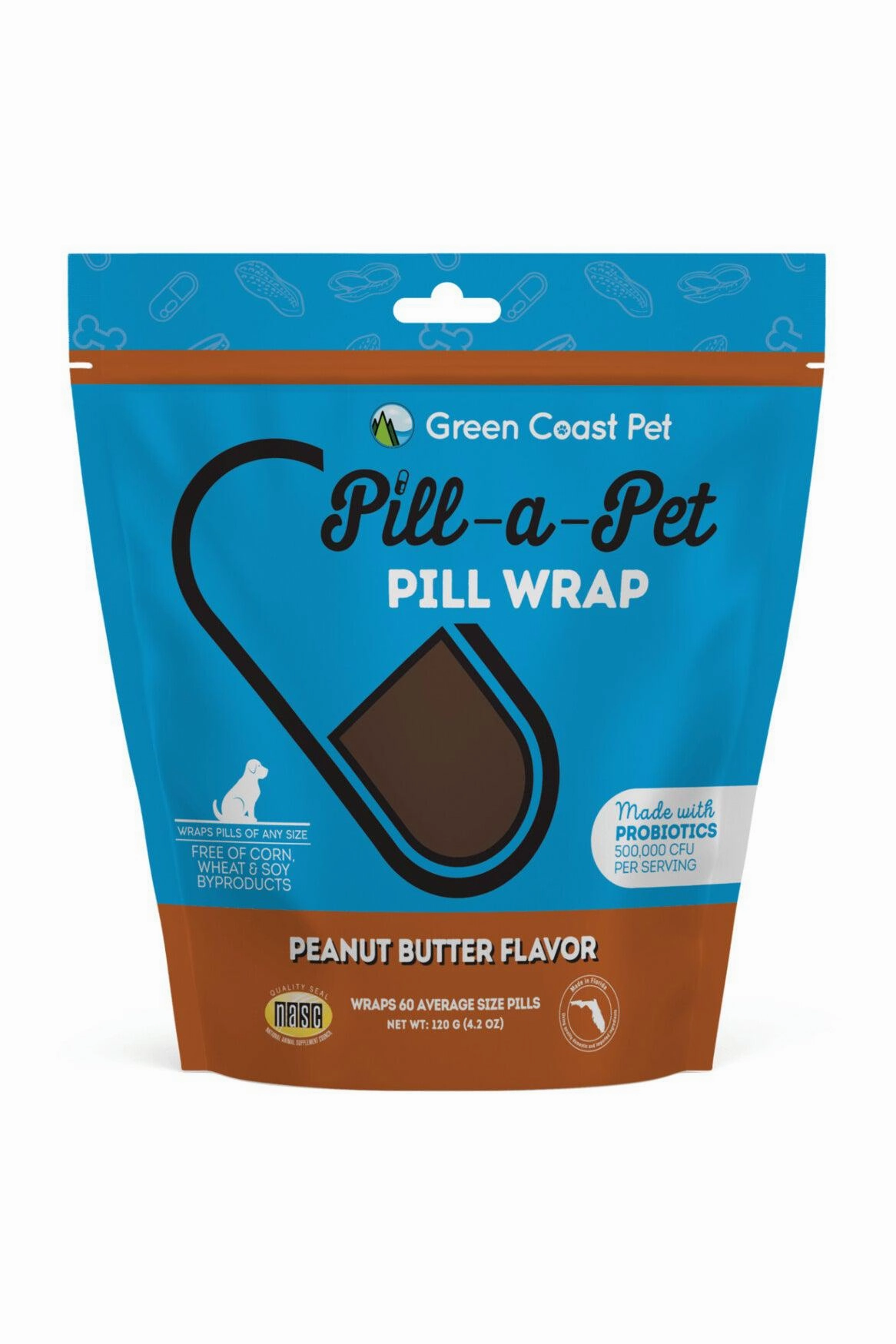 Green Coast Pet Peanut Butter Flavored Pill-A-Pet Dog Supplement