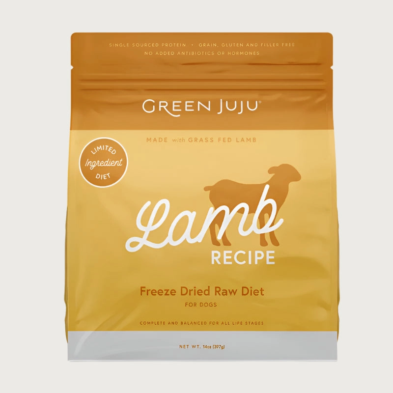 GREEN JUJU Freeze-Dried Raw Grass Fed Lamb Recipe for Dogs