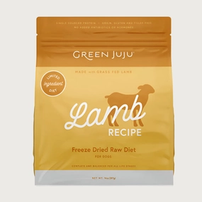 GREEN JUJU Freeze-Dried Raw Grass Fed Lamb Recipe for Dogs