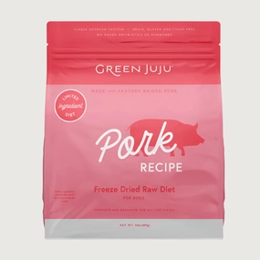 GREEN JUJU Freeze-Dried Raw Pasture Raised Pork Recipe for Dogs