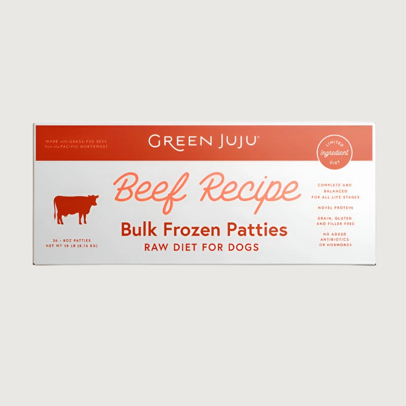 GREEN JUJU Frozen Raw Grass Fed Beef Recipe for Dogs