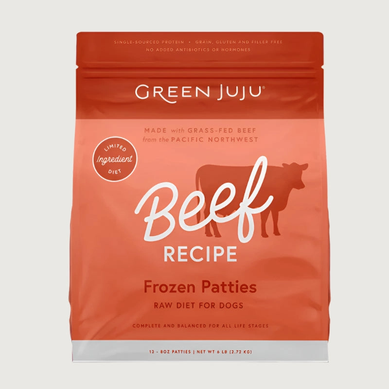 GREEN JUJU Frozen Raw Grass Fed Beef Recipe for Dogs
