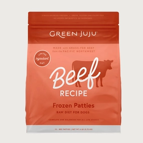 GREEN JUJU Frozen Raw Grass Fed Beef Recipe for Dogs