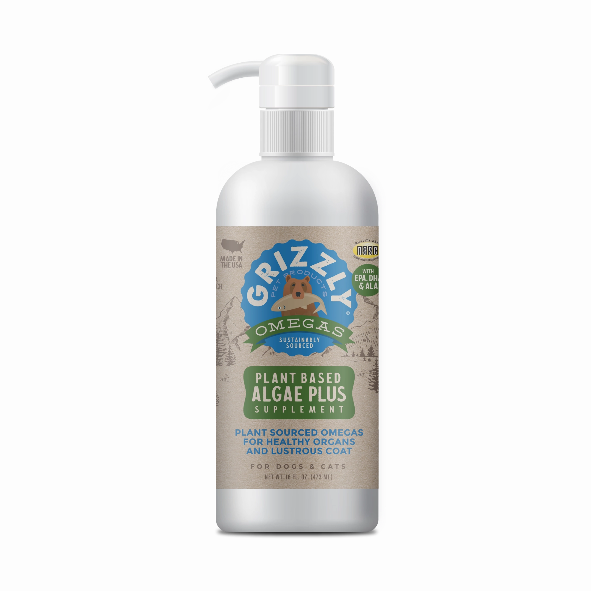 Grizzly Algae Plus Oil for Dogs and Cats