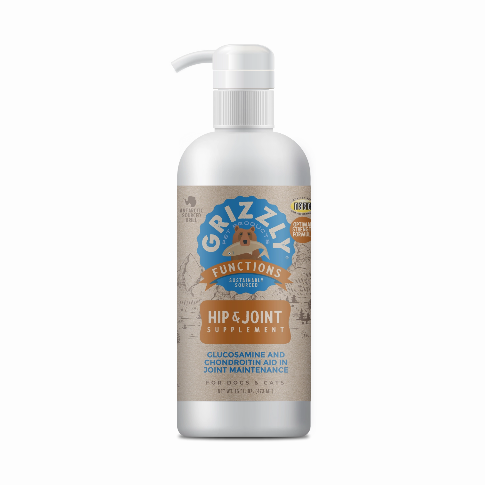 Grizzly Pet Products Hip and Joint Liquid Supplement for Dogs