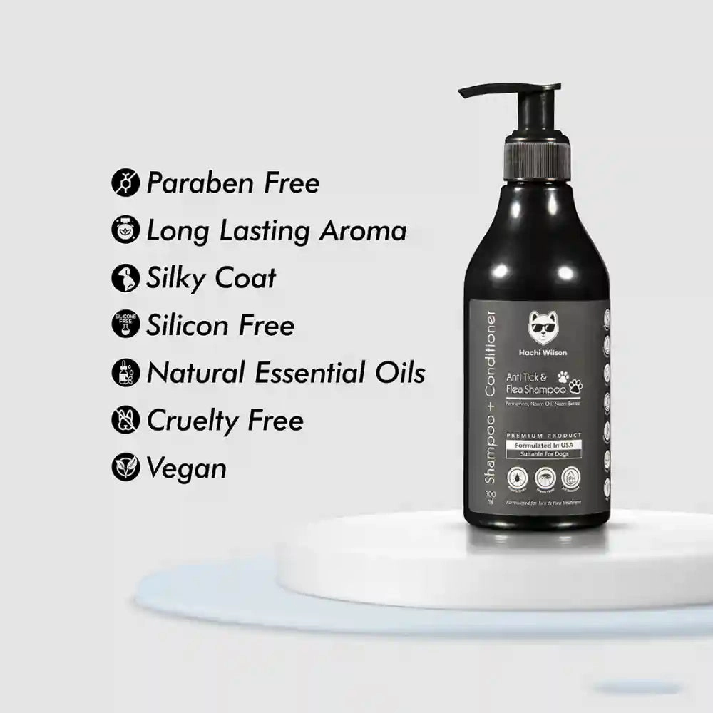 Hachi Wilson Premium Anti-Tick & Flea Shampoo for Dogs and Cats