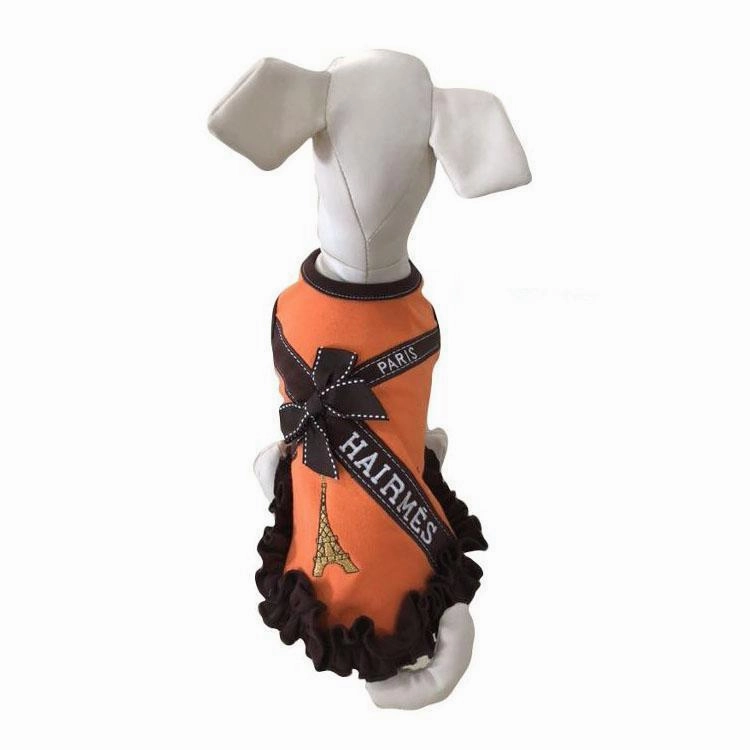 Hairmes Paris Bolduc Orange Ruffle Dog Dress
