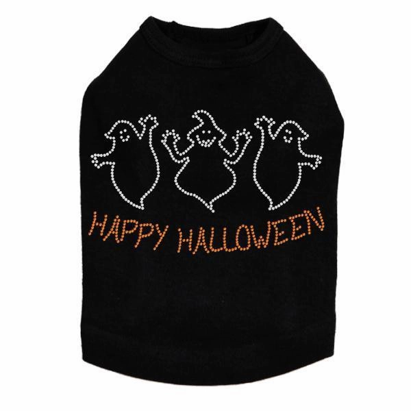 Halloween Ghosts Rhinestone Dog Tank