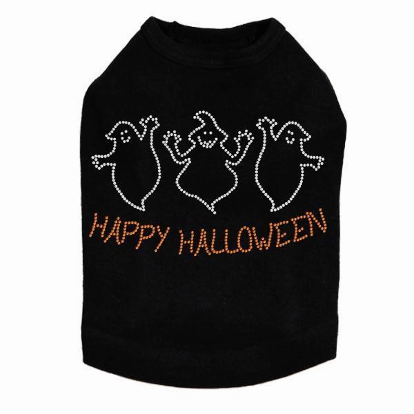 Halloween Ghosts Rhinestone Dog Tank