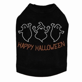 Halloween Ghosts Rhinestone Dog Tank