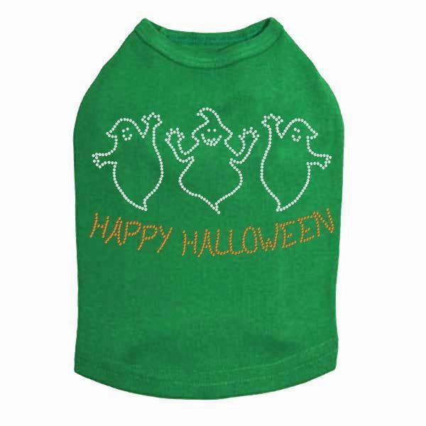 Halloween Ghosts Rhinestone Dog Tank