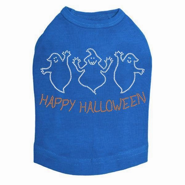 Halloween Ghosts Rhinestone Dog Tank