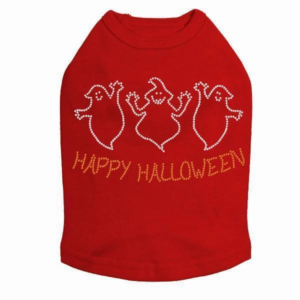 Halloween Ghosts Rhinestone Dog Tank