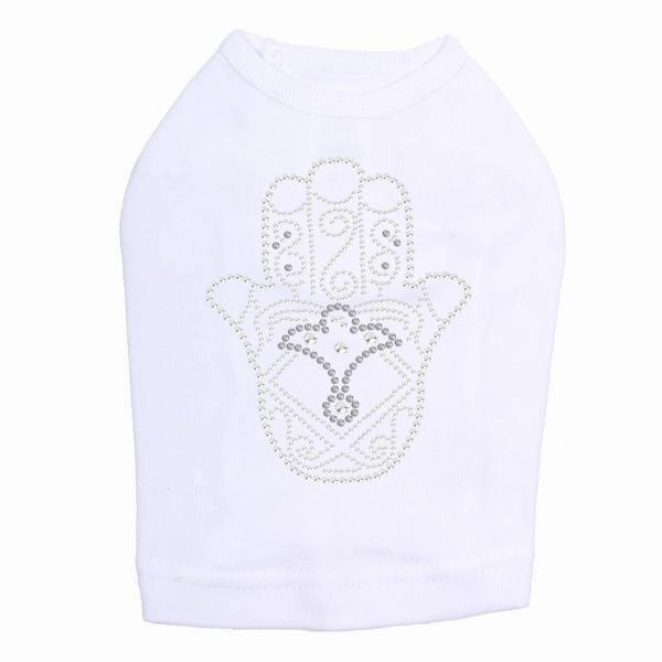 Hamsa Rhinestone Dog Tank