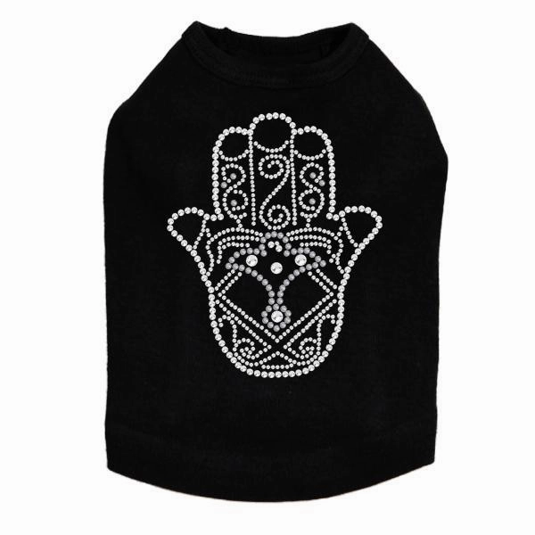 Hamsa Rhinestone Dog Tank