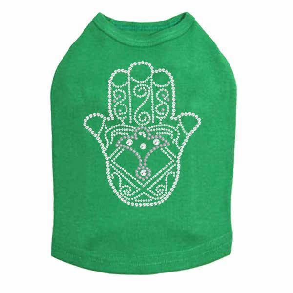 Hamsa Rhinestone Dog Tank