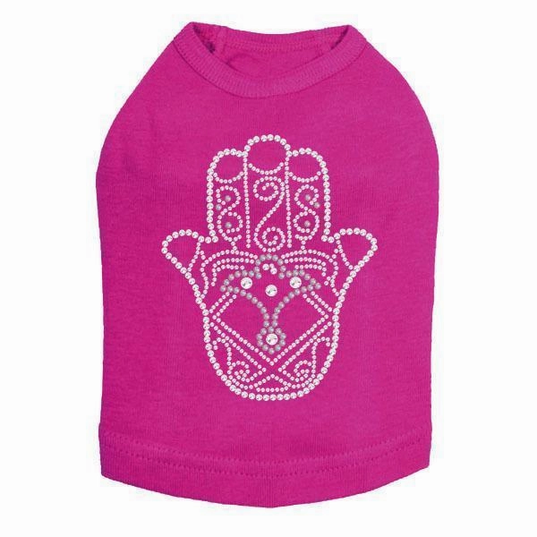 Hamsa Rhinestone Dog Tank