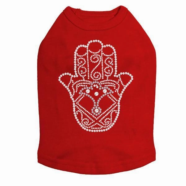Hamsa Rhinestone Dog Tank