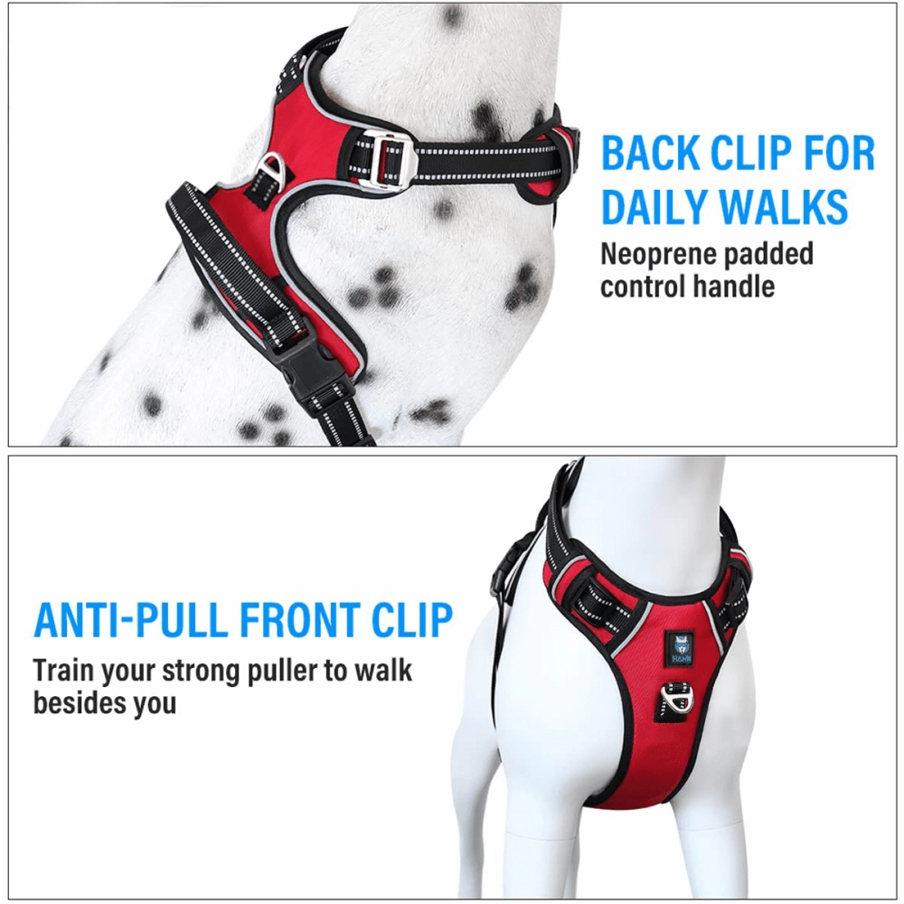 Hank 3M Reflective Harness for Puller Dogs (Red)